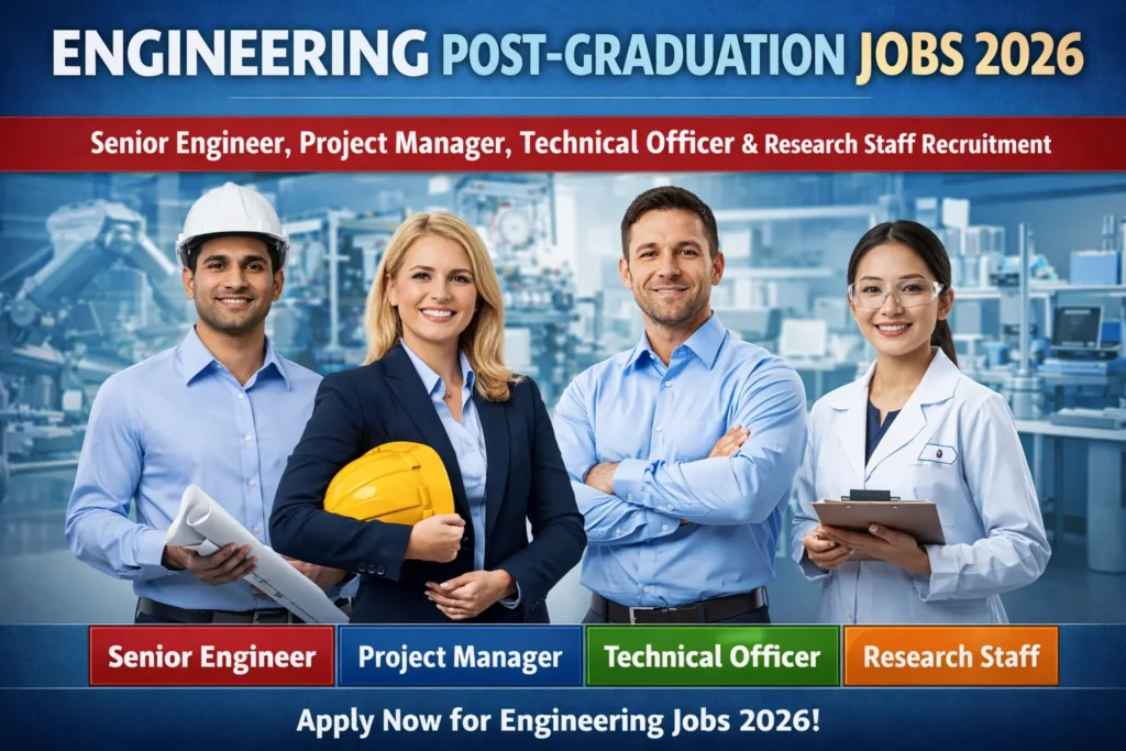 Engineering Post-Graduation Jobs 2026: Your Guide to Senior Engineer, Project Manager, Technical Officer and Research Staff Careers Engineering Post-Graduation Jobs 2026: Your Guide to Senior Engineer, Project Manager, Technical Officer and Research Staff Careers